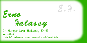erno halassy business card
