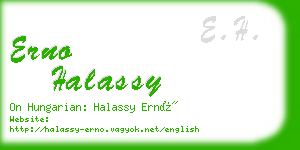 erno halassy business card